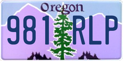 OR license plate 981RLP