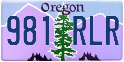 OR license plate 981RLR