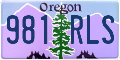 OR license plate 981RLS