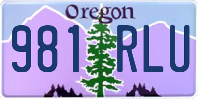OR license plate 981RLU