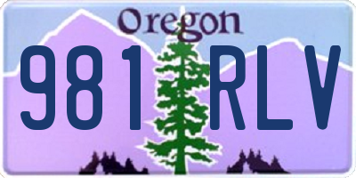 OR license plate 981RLV