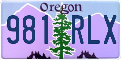 OR license plate 981RLX