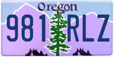 OR license plate 981RLZ