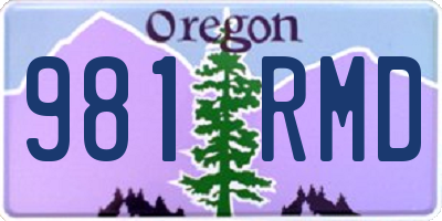 OR license plate 981RMD