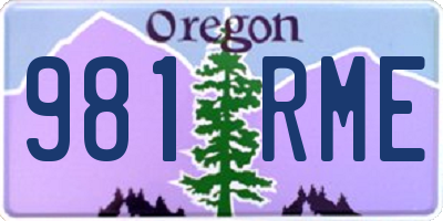 OR license plate 981RME