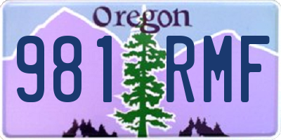 OR license plate 981RMF