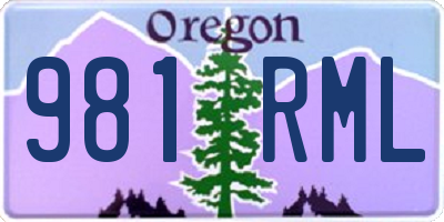 OR license plate 981RML