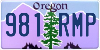 OR license plate 981RMP