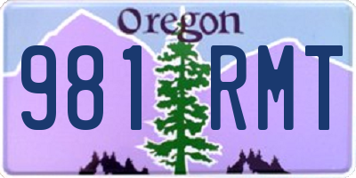 OR license plate 981RMT