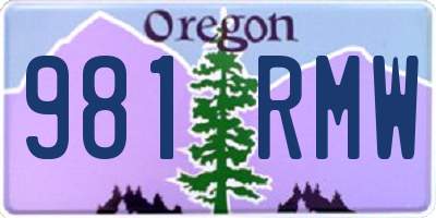 OR license plate 981RMW