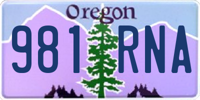 OR license plate 981RNA