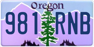 OR license plate 981RNB