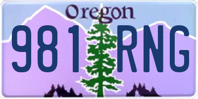 OR license plate 981RNG