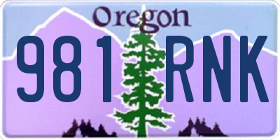 OR license plate 981RNK