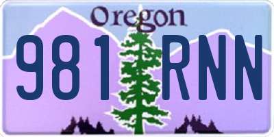 OR license plate 981RNN