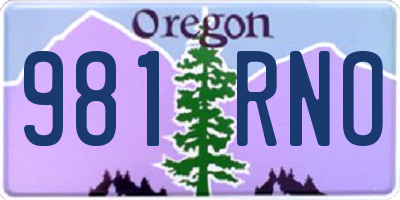 OR license plate 981RNO