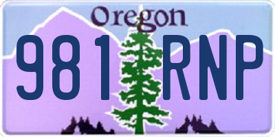 OR license plate 981RNP