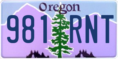 OR license plate 981RNT