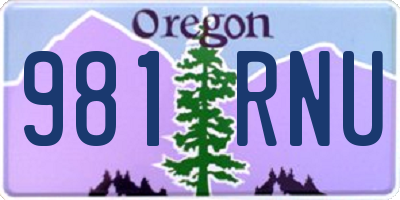 OR license plate 981RNU