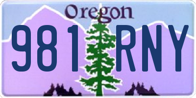 OR license plate 981RNY