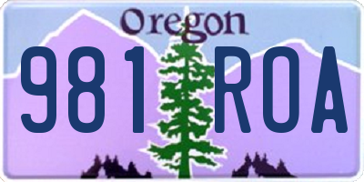 OR license plate 981ROA