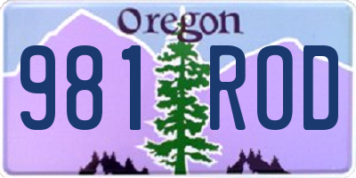 OR license plate 981ROD