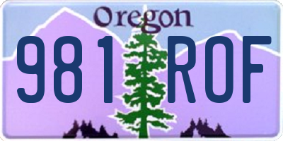 OR license plate 981ROF