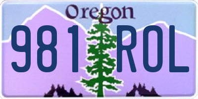 OR license plate 981ROL