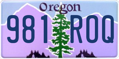 OR license plate 981ROQ