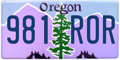 OR license plate 981ROR