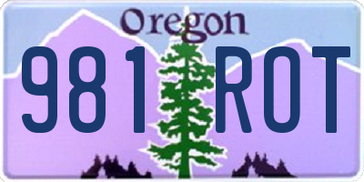 OR license plate 981ROT