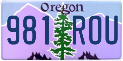 OR license plate 981ROU