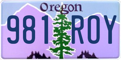 OR license plate 981ROY