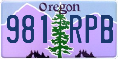 OR license plate 981RPB