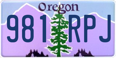 OR license plate 981RPJ