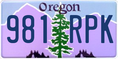 OR license plate 981RPK