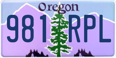 OR license plate 981RPL