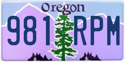 OR license plate 981RPM