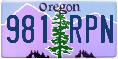 OR license plate 981RPN