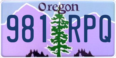 OR license plate 981RPQ