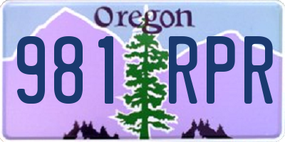 OR license plate 981RPR