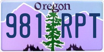 OR license plate 981RPT