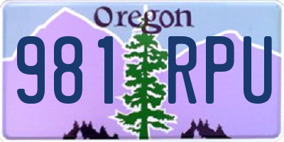 OR license plate 981RPU