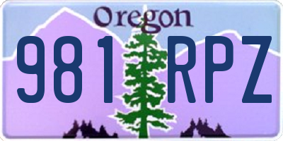 OR license plate 981RPZ