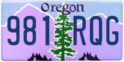 OR license plate 981RQG