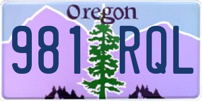 OR license plate 981RQL