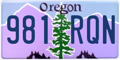 OR license plate 981RQN