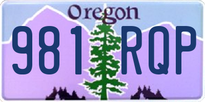 OR license plate 981RQP