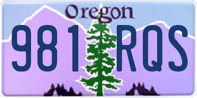 OR license plate 981RQS