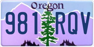 OR license plate 981RQV